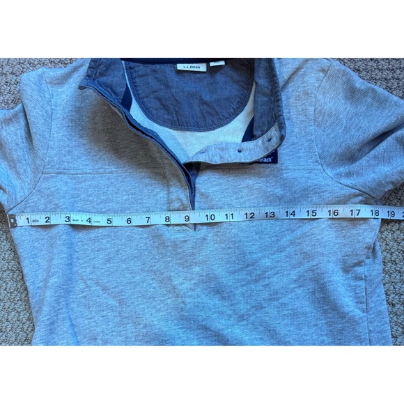 LL Bean Rugby‎ Shirt Women's Small Soft Cotton Pullover Long Sleeve Gray 501541 - Picture 4 of 6